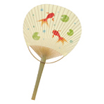 琥珀金魚＜竹うちわ＞